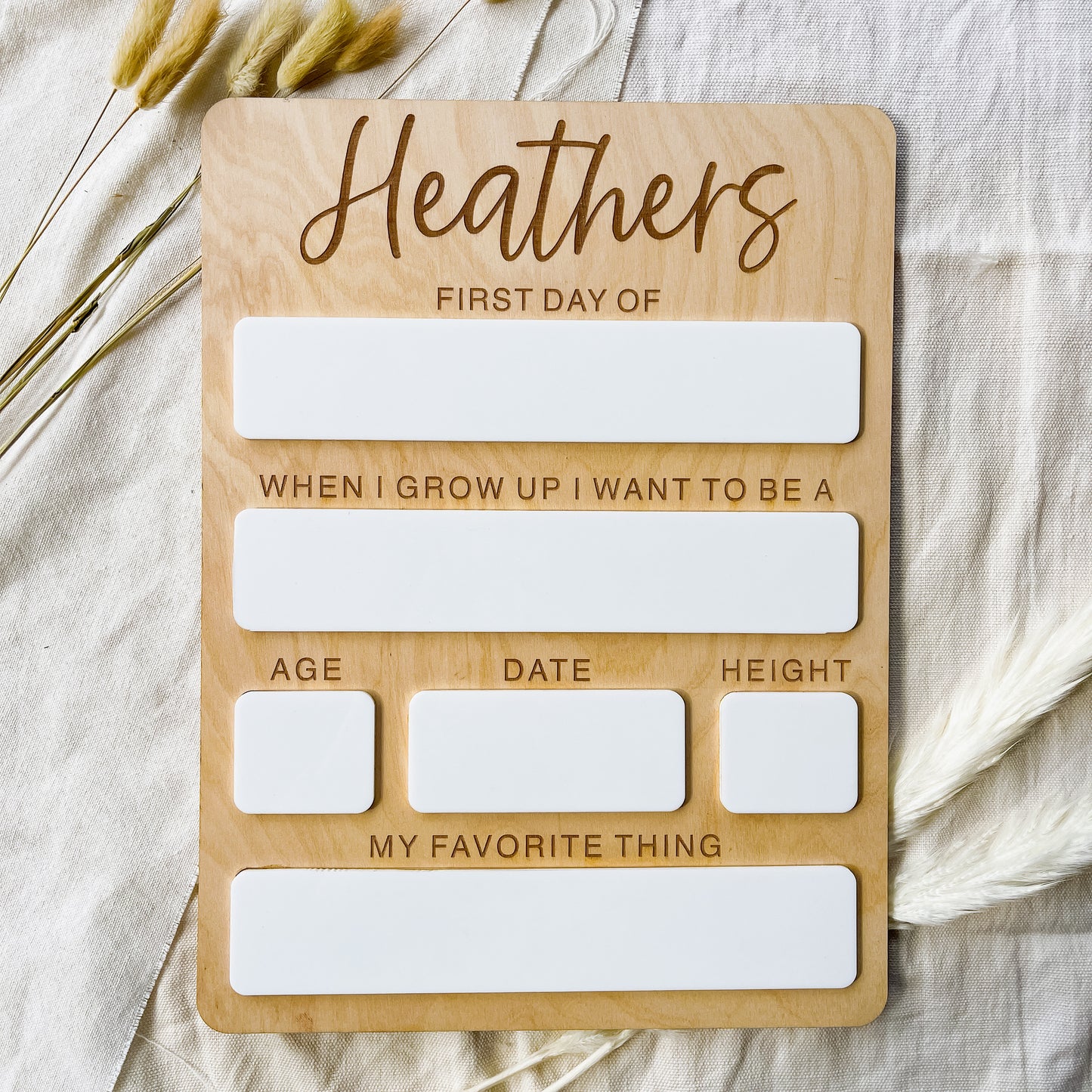 Personalized First Day of School Sign