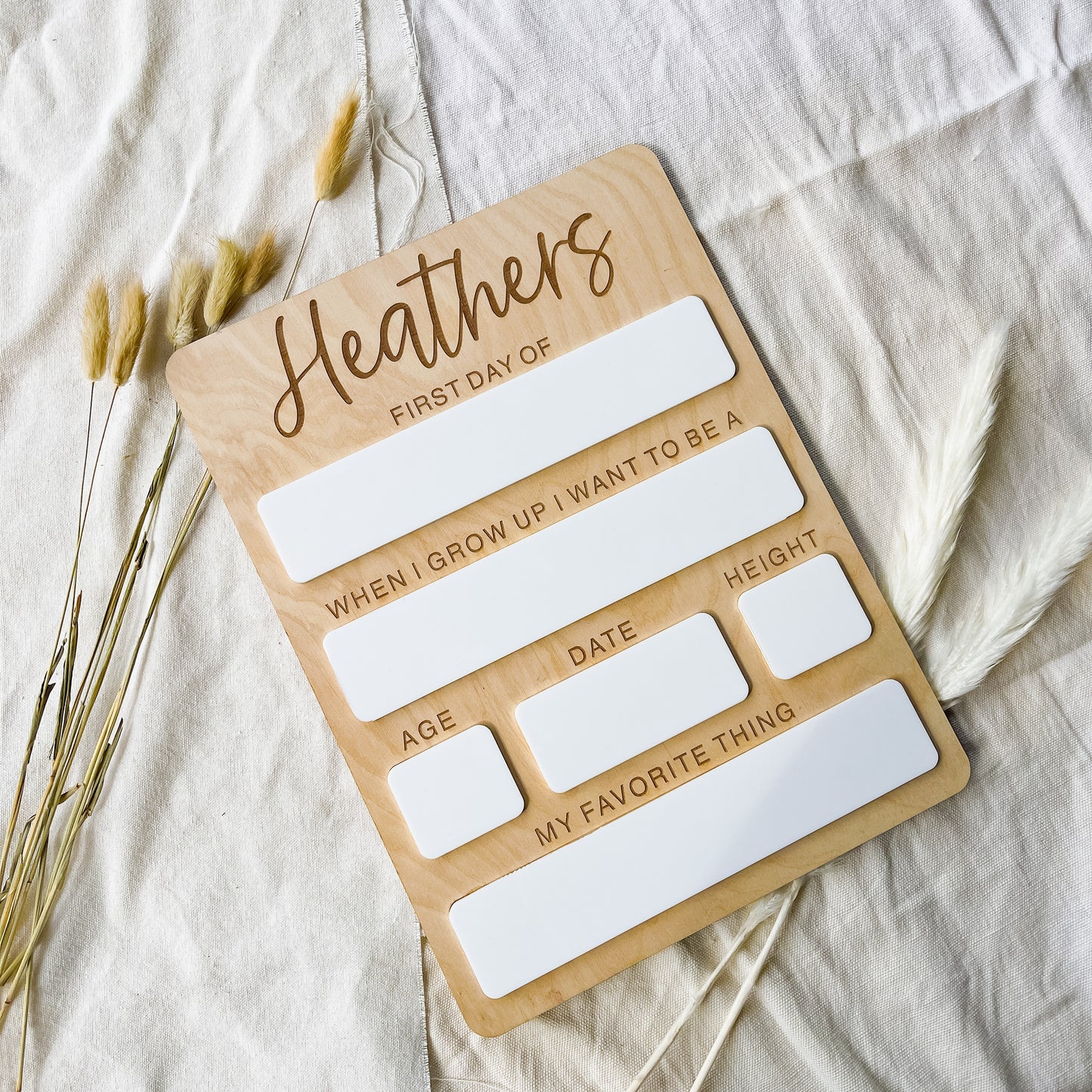 Personalized First Day of School Sign